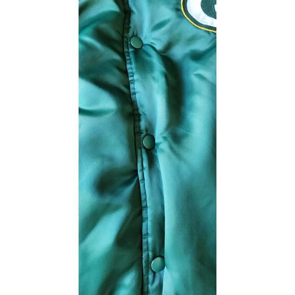 Green Bay Packers  Starter Enforcer Satin  Varsity Full-Snap Jacket - Green/Gold - Picture 10 of 16
